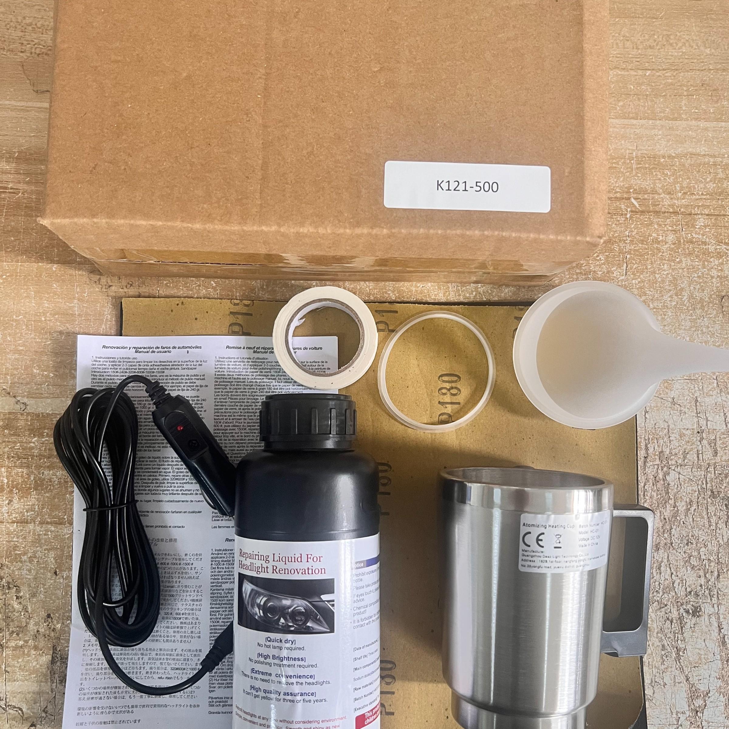 Automotive Headlight Refurbishment Tool Set, Atomizing Cup Non Polishing Scratch Coating Liquid Headlight Repair Liquid, Suitable for Automotive Headlight Automotive Headlight Refurbishment Tool Set, Atomizing Cup Non Polishing Scratch Coating Liquid Headlight Repair Liquid, Suitable for Automotive Headlight