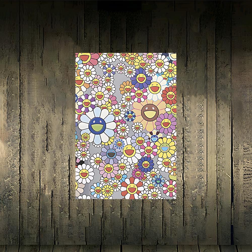 Murakami Takash Painting Fashion Poster Frameless poster pp Matte adhesive paper for Living room hallway bedroom