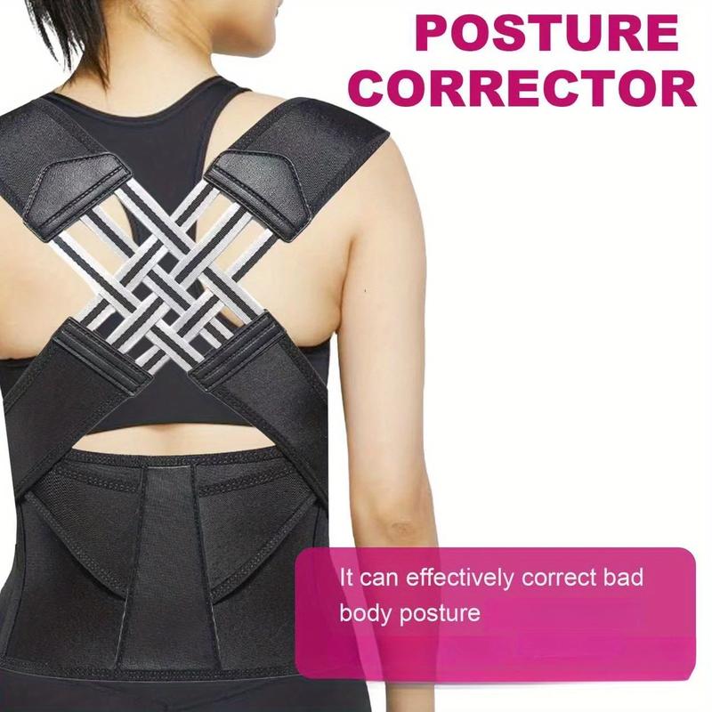Father's Day Gifts Correction Belt Open Shoulder Anti-Humpback Corrector for Adult Men and Women - Black, Black Back Posture Correction Waist Trainer Corrector Daily Braces
