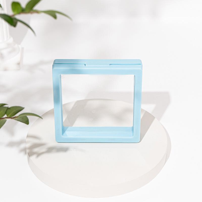 3D Floating Display Box, Dustproof Jewelry Packaging, Transparent Hanging Storage Box for Storing Necklaces, Bracelets, Rings, Coins, Earrings, and Pins, with Elastic Film, Gift Box for Retail and Personal Use.