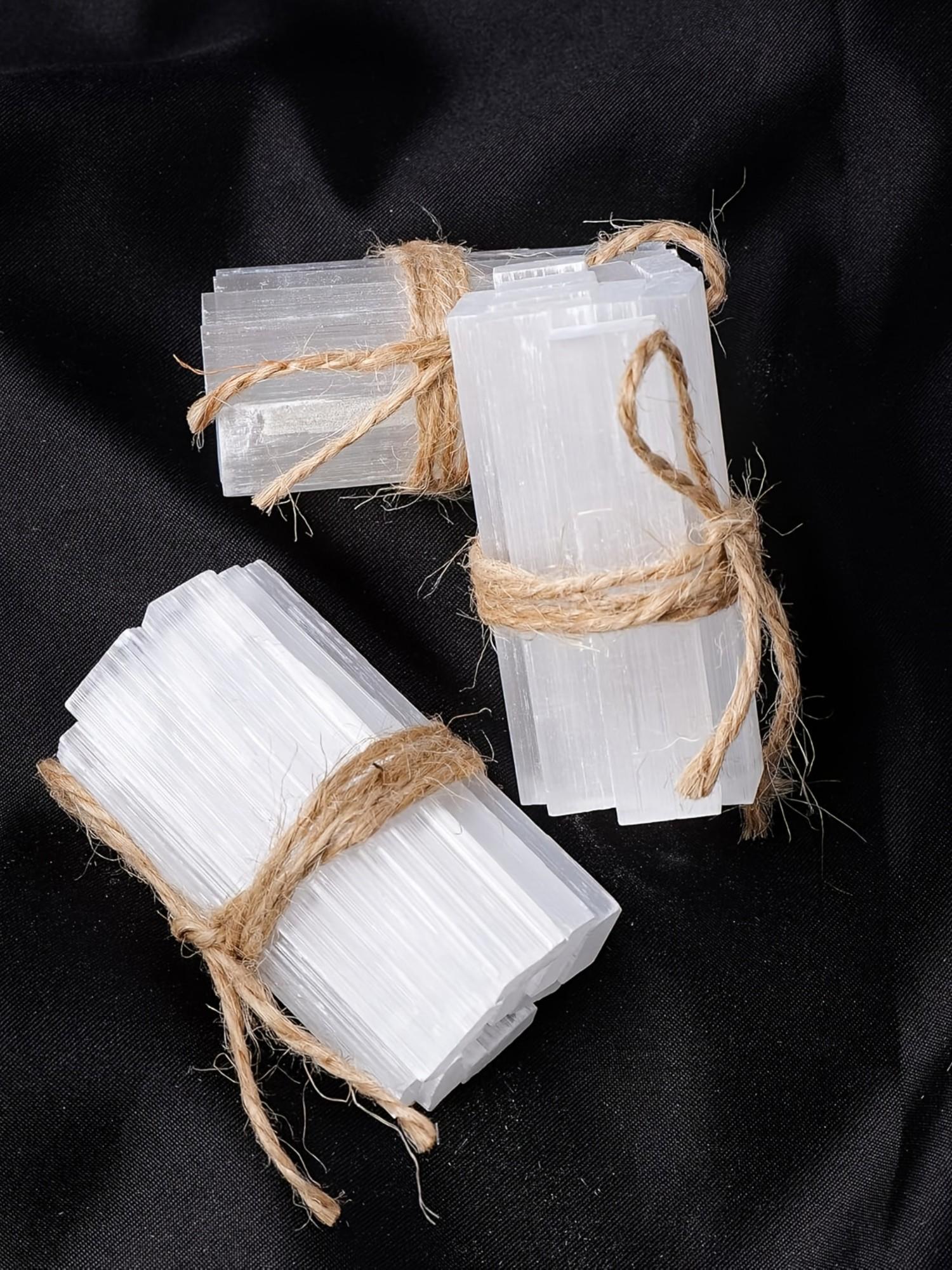 12/24pcs Natural Selenite Gypsum, Selenite Wand, Natural Selenite Sticks, Rough Stone Selenite Stick, Healing Crystals, Energy Stones, Crystal Decor