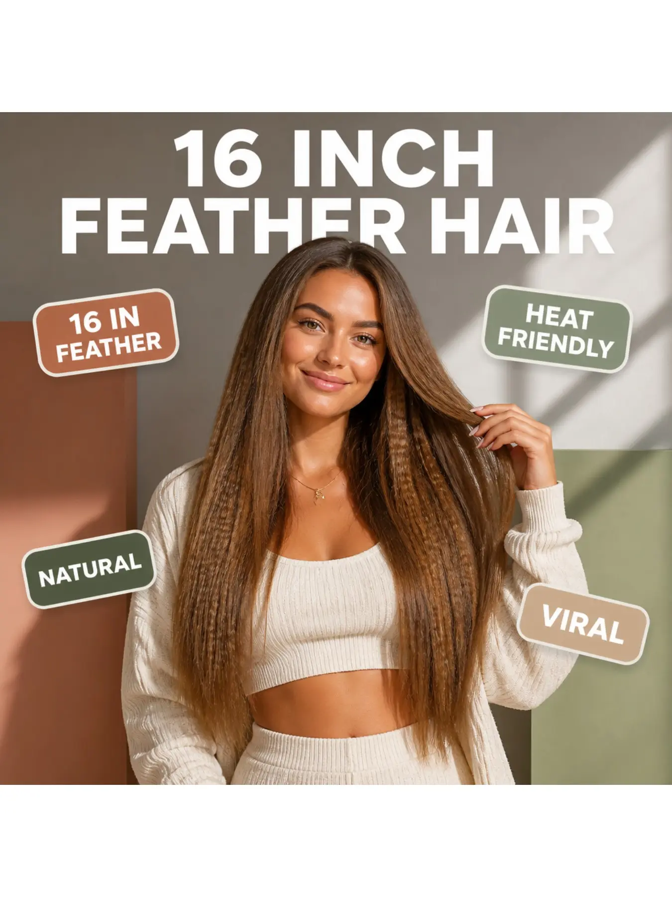 Bright Color High‑Temperature Synthetic Feather Hair Extensions 16 Inch Lightweight Soft Braid Fiber Secure Hold Easy DIY Styling Great for Party Festival Daily Braided Looks Fit All Hair