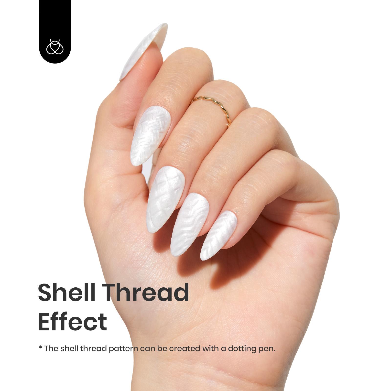 Beetles 15ML Pearlescent Gel Nail Polish, Pearl White Shell Shimmer Effect, Soak-Off UV LED Nail Gel for DIY & Professional Nail Art Designs, Gift for Women