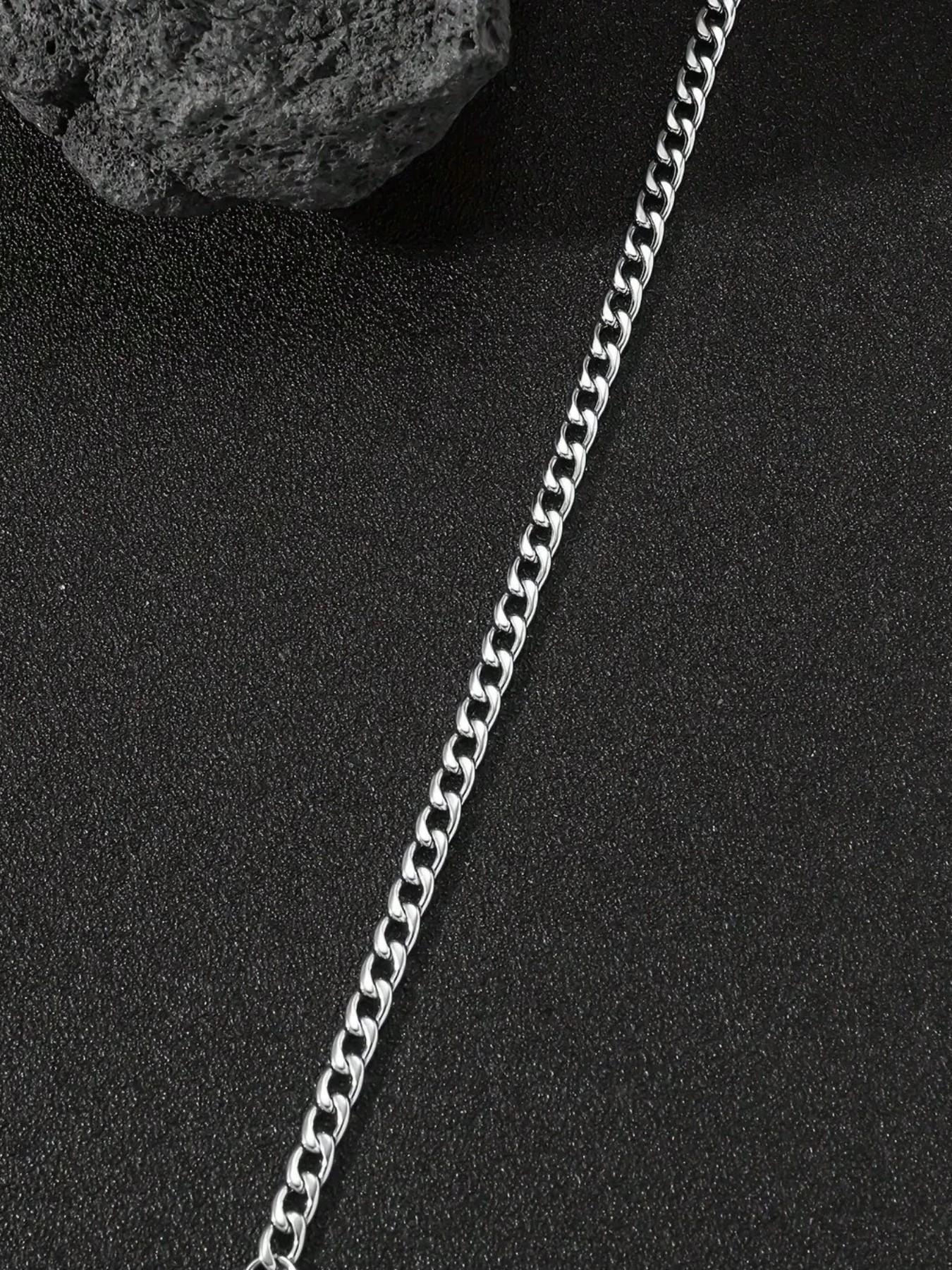 Men's Stainless Steel Chain Bracelet, Unique Hip-Hop Street Party Jewelry, Metal Style, Fashion Accessory for Men