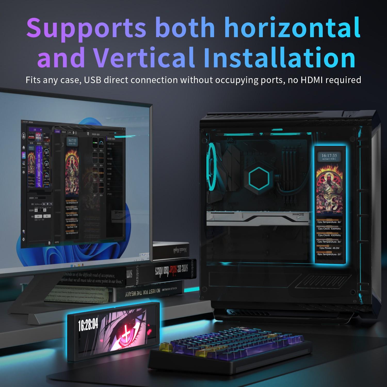 AJAZZ AKP02 DIY computer secondary screen 9.2-inch USB interface does ...