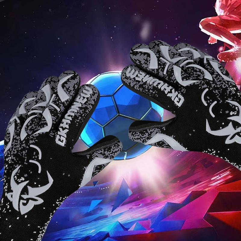 Soccer Goalie Goalkeeper Gloves and Soccer Ball for Youth & Adult, Size 6-10, Enhanced Latex Palm Grip, Breathable Knitted Fabric, Suitable for Game & Training