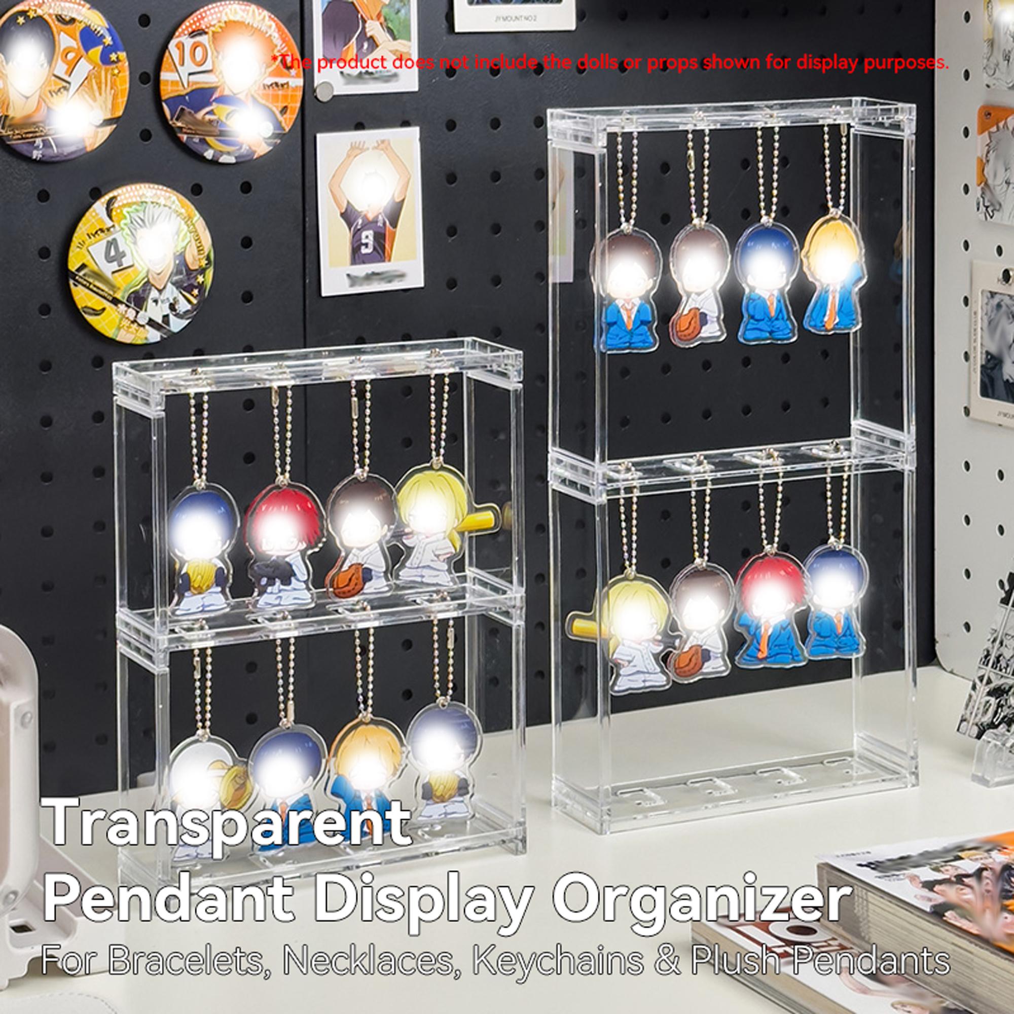 Transparent Hanging Display Rack for Bracelets, Necklaces, Keychains, Plush Hang Tags, Storage Organizer, Jewelry Holder, Acrylic Display Rack