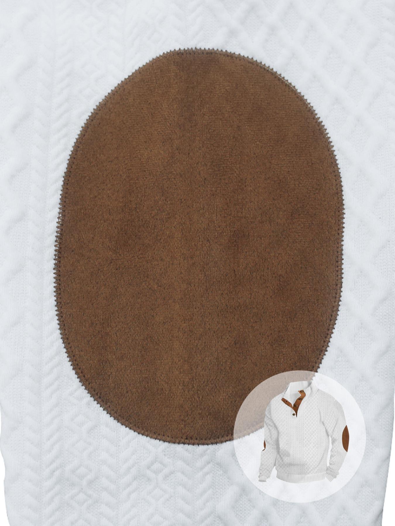 Men's Outdoor Letter jacquard Casual Pullover Tops, Quarter Button, Long Sleeve Stand Collar Fitted Pullover, Daily Wear, Polyester Fiber Material Knitwear, Street Style Casual Sporty Stylish Sweatshirt, Spring and Autumn Seasons.