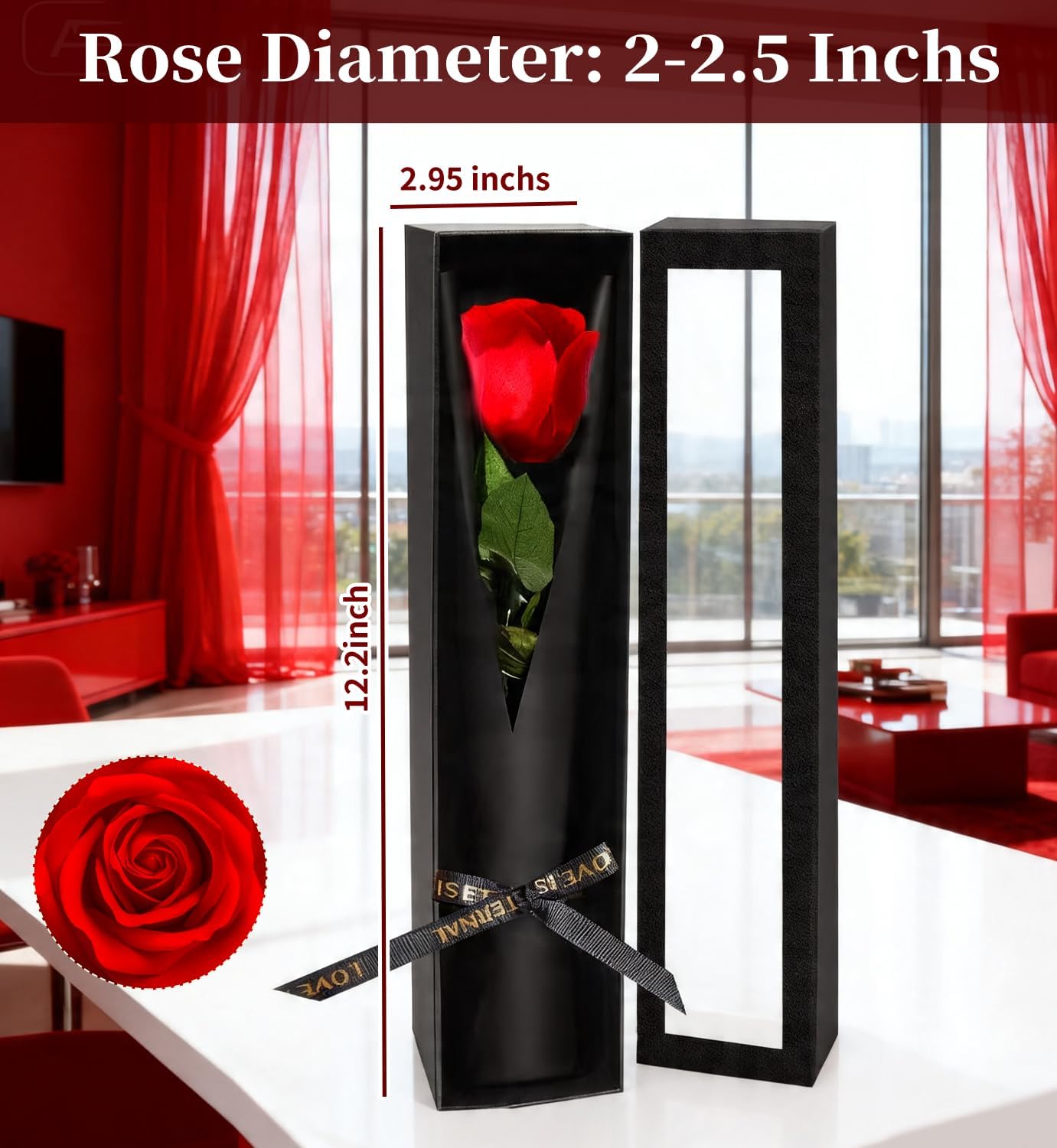 Preserved Red Rose Bouquet, Long-Lasting (5 Years) Gift for Women, Mom, Grandma, Wife, Friends - Birthday, Mother's Day, Anniversary, Valentine's Day