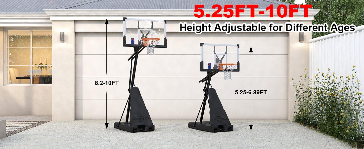 Cofiyard Portable 44/54 Inch Basketball Rack with LRD Light, Shockproof and Non-Fragile, Adjustable Height from 5.25 to 10 Feet, With Sandbags, Suitable for Children and Adults, Family Fitness Use Cofiyard Portable 44/54 Inch Basketball Rack with LRD Light, Shockproof and Non-Fragile, Adjustable Height from 5.25 to 10 Feet, With Sandbags, Suitable for Children and Adults, Family Fitness Use