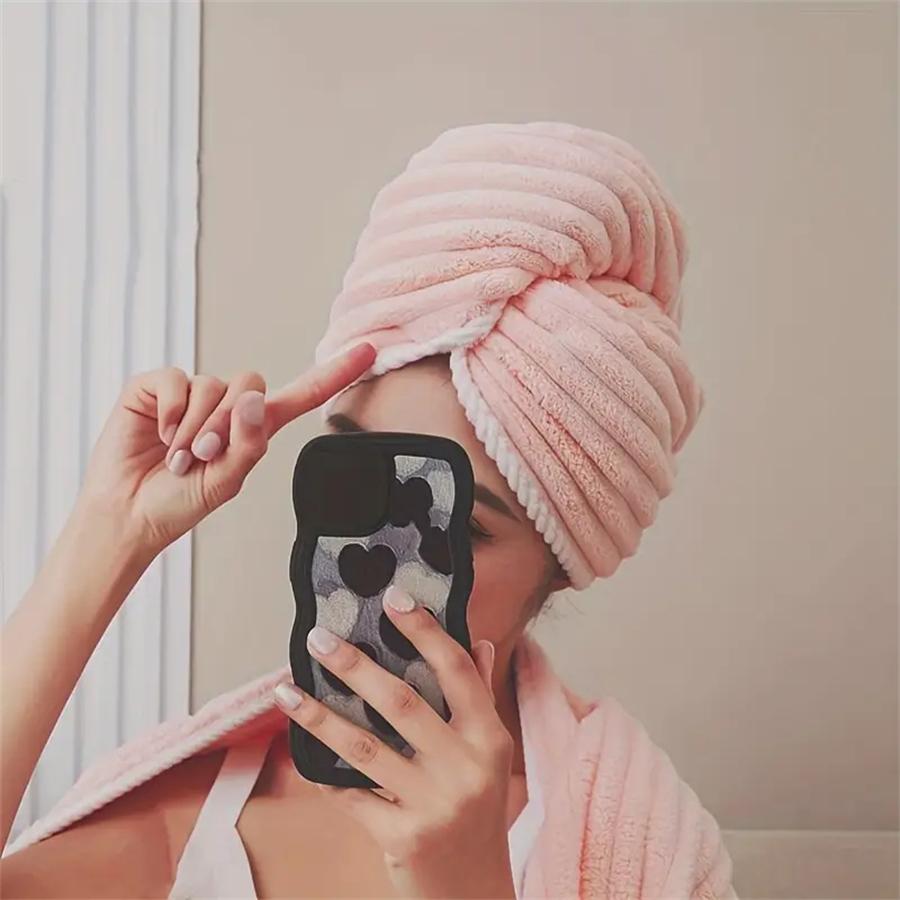 3 Pcs Premium Quick-Drying Microfiber Hair Towel Wrap, Super Absorbent, Soft & Comfortable, Ideal for Frizzy Hair, Lightweight Bathroom & Home Essential