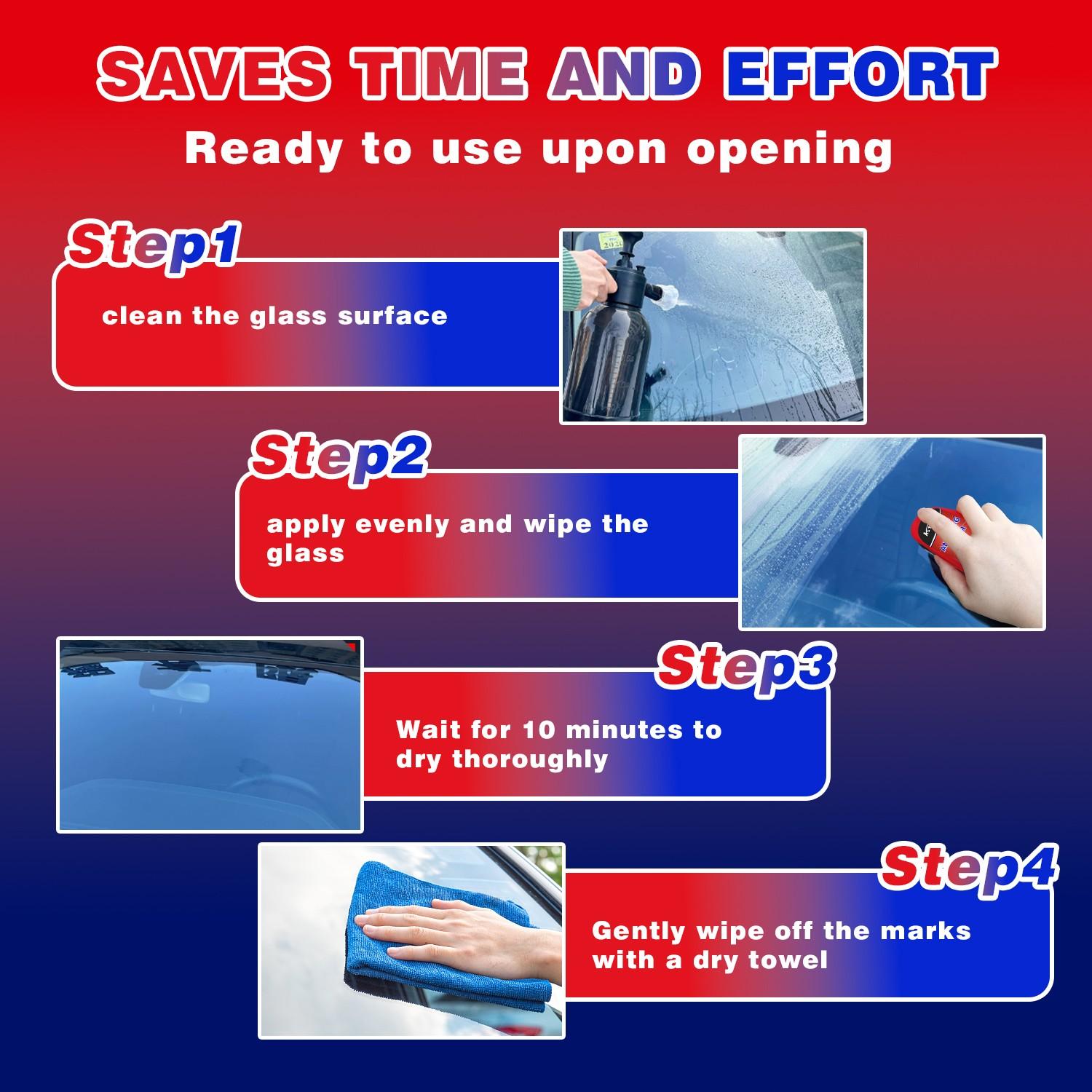 Car Glass Anti-Fog Spray, Long-Lasting Fog Protection, Car Window De-Fogger, Clear Driving in Rain, 120ML