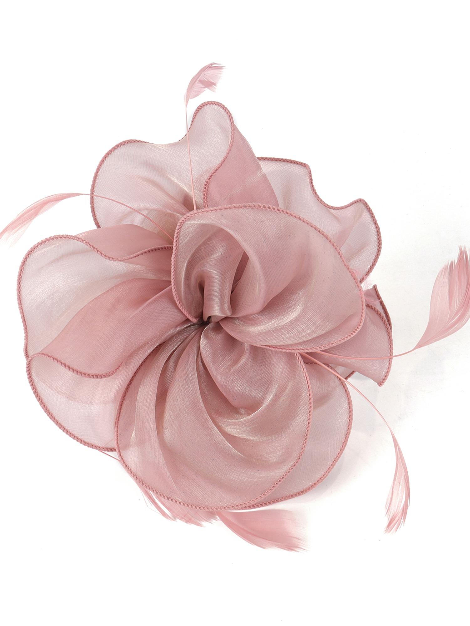 Fascinator Headband Rose Floral Handmade Tea Party Derby Hat Elegant A little something for Derby Day—or your next afternoon tea  main image 4