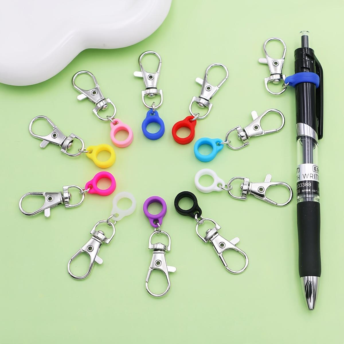 10pcs Silicone Anti-Lost Adjustable Rings Pen Holder, Clips for Lanyards, Ideal for Nurses and Doctors, Assorted Colors, Durable Clip Construction
