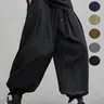Men's Plain Waist Pants, Loose Fitting Drawstring, Loose Oversized Casual Comfy Breathable Pocket Jogger Pants for Spring & Fall, Fashion Men's Bottoms for Daily Wear