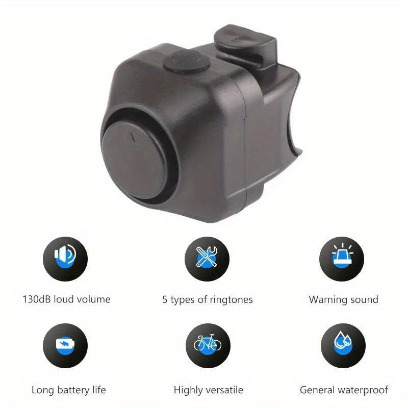 Bicycle Electronic Horn 5 Kinds of Ringtones Children Bells 130dB Super Loud CR2032 Suitable for Scooters Road Bikes and MTB