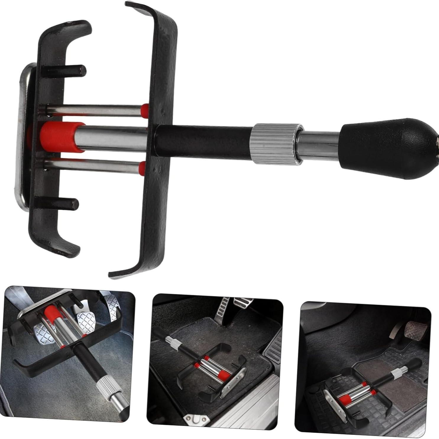 Car Anti-Theft Lock Pedal Lock Clutch Lock Brake Lock, Full Metal Parking Lot Car Security Lock, Anti-Breakaway Metal Lock