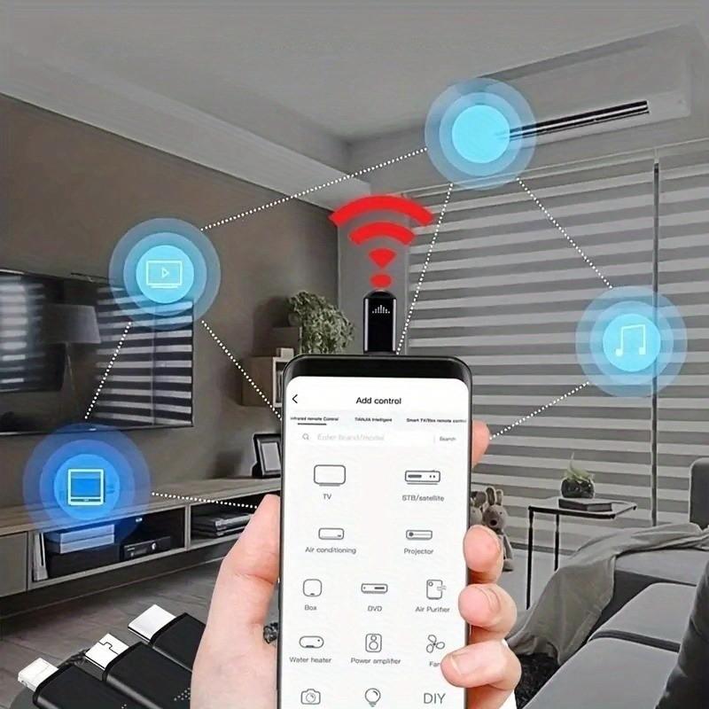 Smartphone Infrared Remote Adapter, Universal Mini Controller, Compatible with TV, Air Conditioner, Fan, Camera, Type-C Support