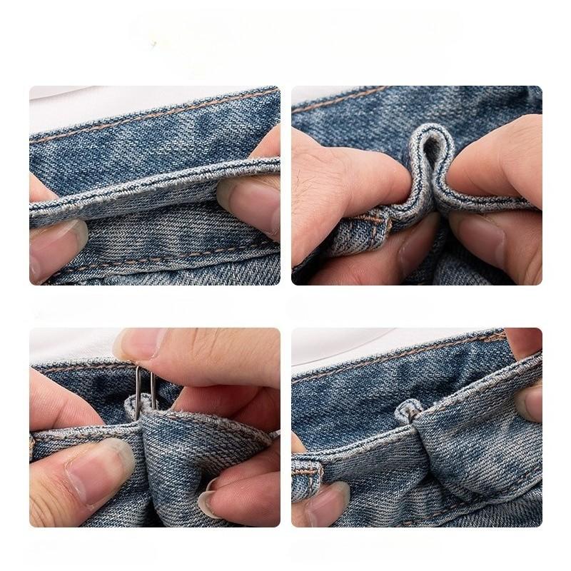 4pcs U-Type Clothing Adjustment Clips, Easy-To-Use Waist Tightener, Perfect for Jeans, Casual Pants, Dresses, Compact and Portable