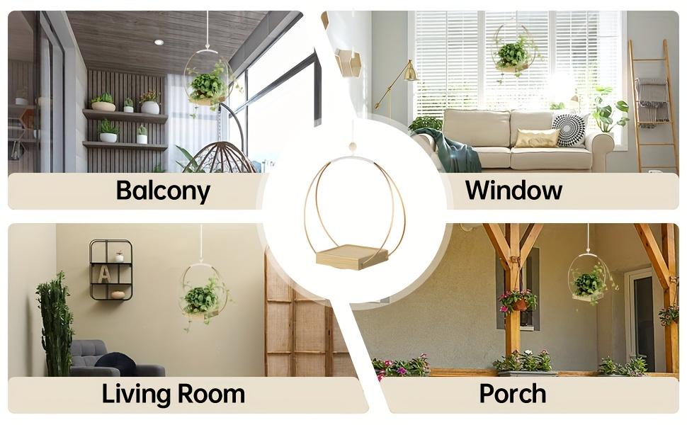 One Piece of Boho-Chic Golden Macrame Plant Holder - a Versatile Decoration for Your Walls Or Windows, Ideal for Enhancing Your Living Room And Bedroom (Pot And Plant Not Included)