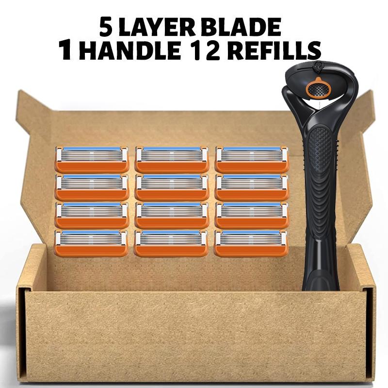 Men's manual shaver kit, blade material is safe and rust proof, easy to use and replace, high-quality material can be washed with water as a whole, classic men's shaving tool