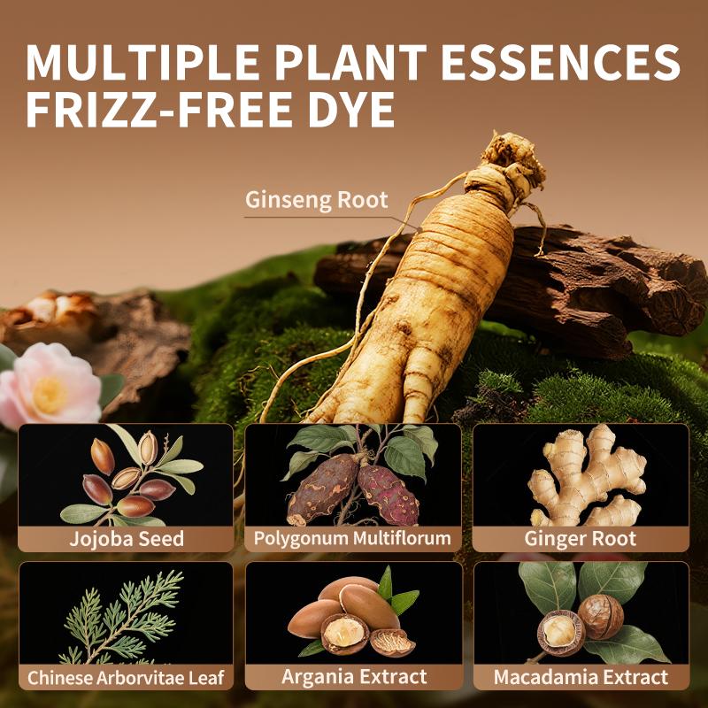 AKOIIN Black/Dark Brown Hair Dye Shampoo, 3-in-1 Hair Color Semi-Permanent, Unisex, 100% Gray Coverage, Lasts 60 Days, 7 Plant Extracts, Frizz-Free, with Dye Tools, 500ml