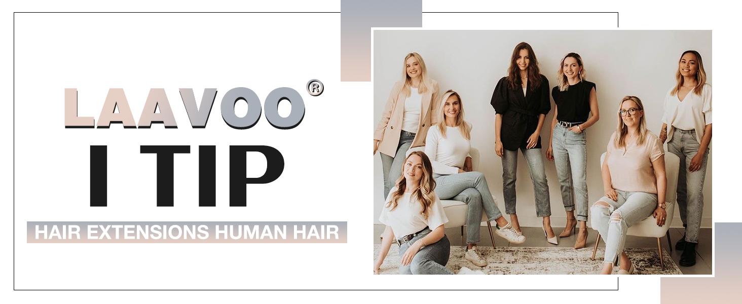 LaaVoo I Tip Hair Extensions Real Human Hair Pre Bonded Extensions human hair 50 Gram FallFreshness TikTokShopBlackFriday SpringStatements