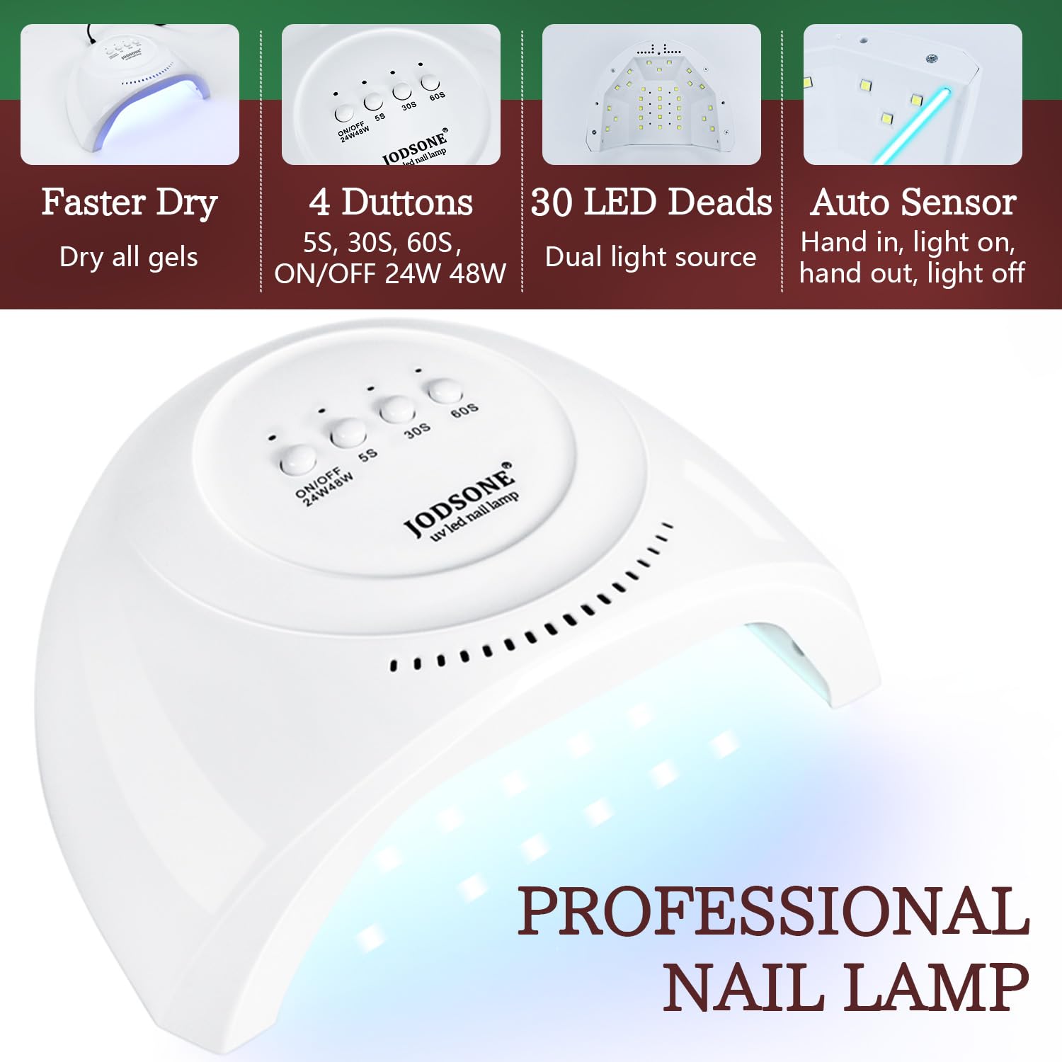 JODSONE 32 Color Gel Nail Polish Kit with U V Light with Base Coat Glossy Matte Glitter Top Coat 3 Kind of False Nail Tips with Glue JODSONE 32 Color Gel Nail Polish Kit with U V Light with Base Coat Glossy Matte Glitter Top Coat 3 Kind of False Nail Tips with Glue