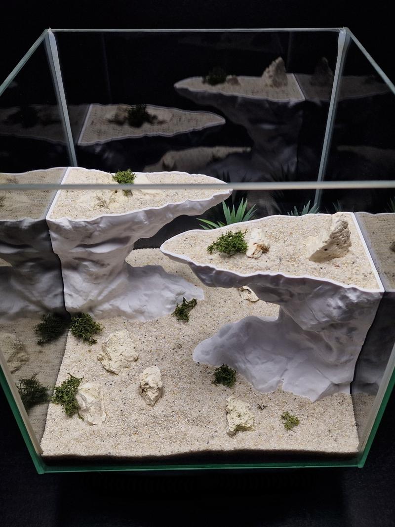 3D Printed Aquarium Rock Cave Decorations, No Assembly Required, Realistic Habitat for Reptiles, Small Fish, Aquatic Pets, Tank Accessories