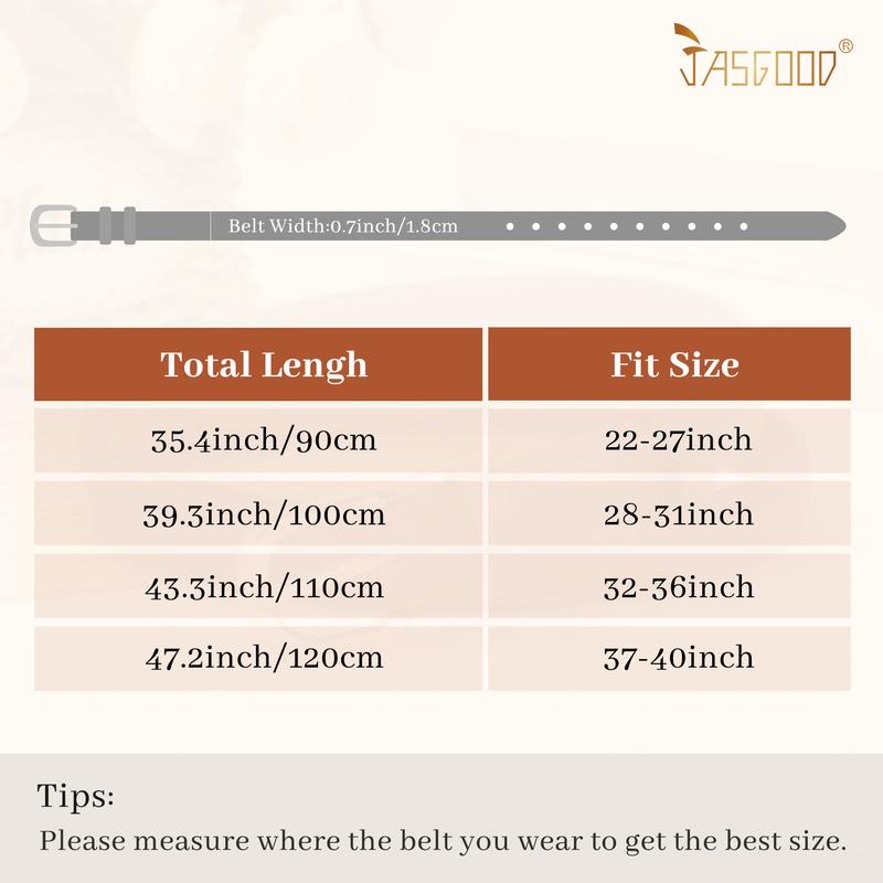 JASGOOD Womens Thin Leather Belt Fashion Skinny Faux Leather Belt for Jeans Pants Dresses