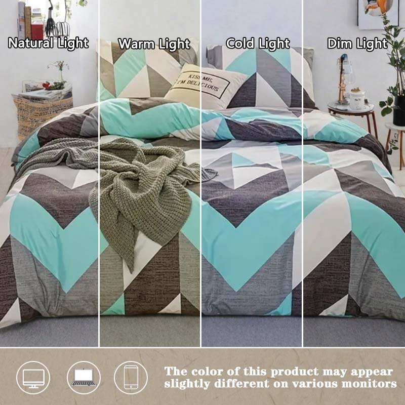 Geometric Pattern Bedding Set, Decorative Bedding Set, Modern Bedroom Fashion Decor, Soft Comfortable Fabric, Cozy Sleep Experience, Home Interior Design