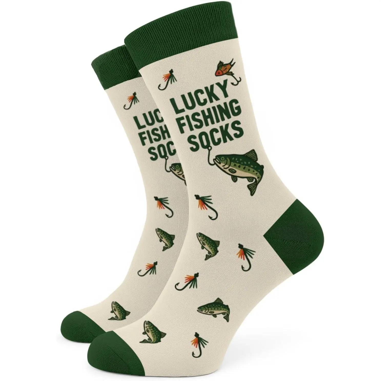 Funny Cotton Fishing Socks for Men Size 7-13 - Novelty Fisherman Gifts, Grandpa Dad Stocking Stuffers, Fathers Day Gift for Fishermen(Gift)