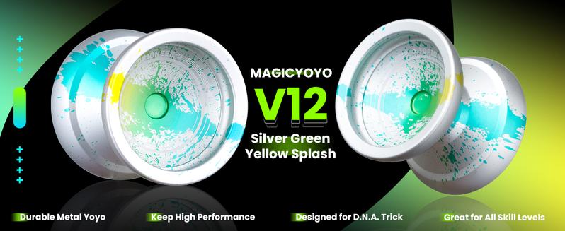 MAGICYOYO V12 Finger Spin Yoyo Professional Responsive Yoyo for Kids & Adults, Unresponsive Yoyo for Advanced, Professional Yoyo with 12 Yoyo Strings & Yo-Yo Accessory Kit