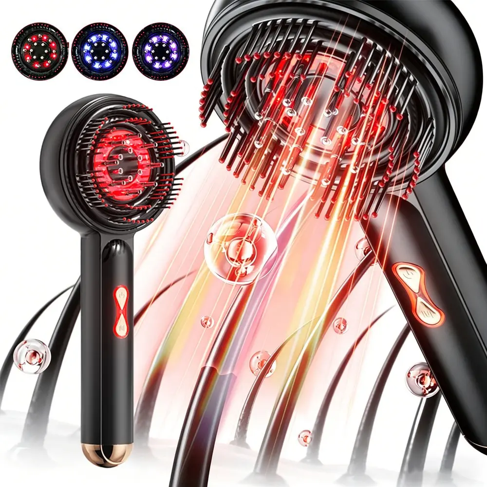 3-in-1 Electric Scalp Massager,Supports Essential Oil Application,EMS Micro-current Scalp Massage Comb,Scalp & Hair Care,Scalp Relaxation,Rechargeable & Handheld,Unisex
