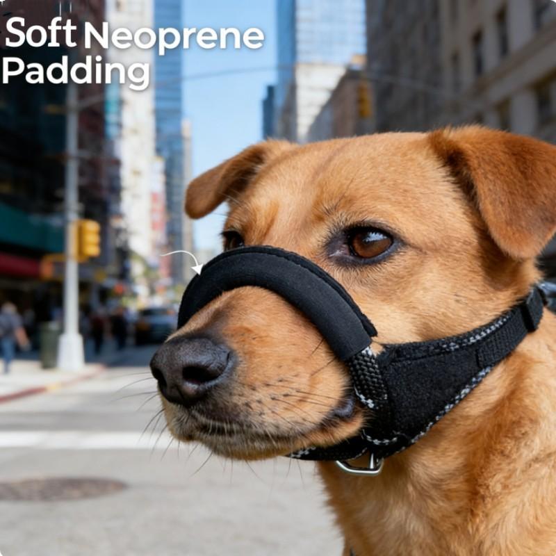 Adjustable Dog Muzzle with Handle, Safe Pet Muzzle for All Sizes