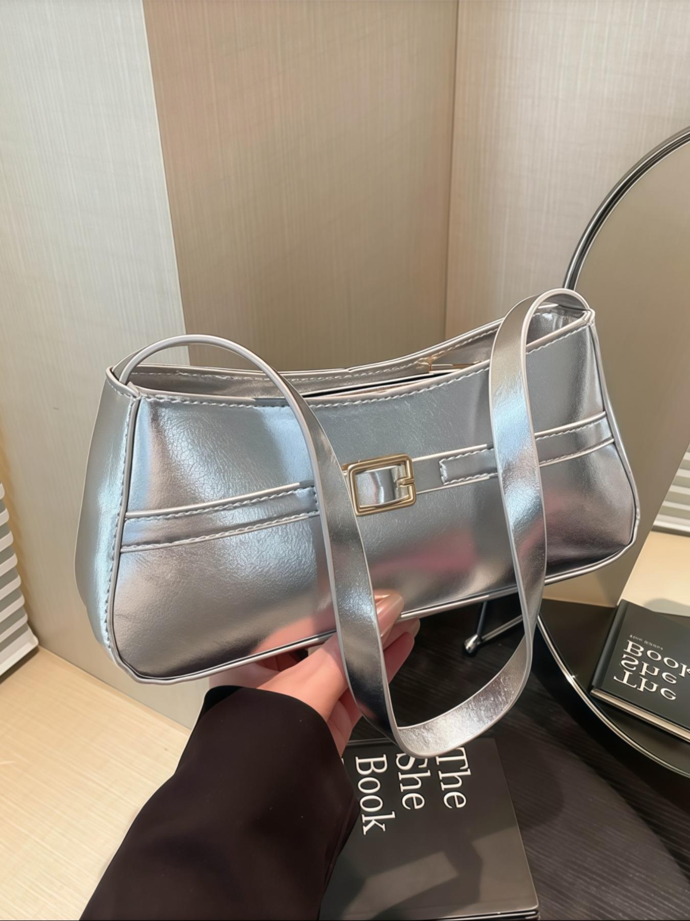 Elegant Women's Shoulder Bag with Belt Decoration, Casual Fashion Crossbody/shoulder Bag, Ideal Gift for Daily Use, Versatile Design, Crossbody Clutch Purse, Everyday Shoulder Bag