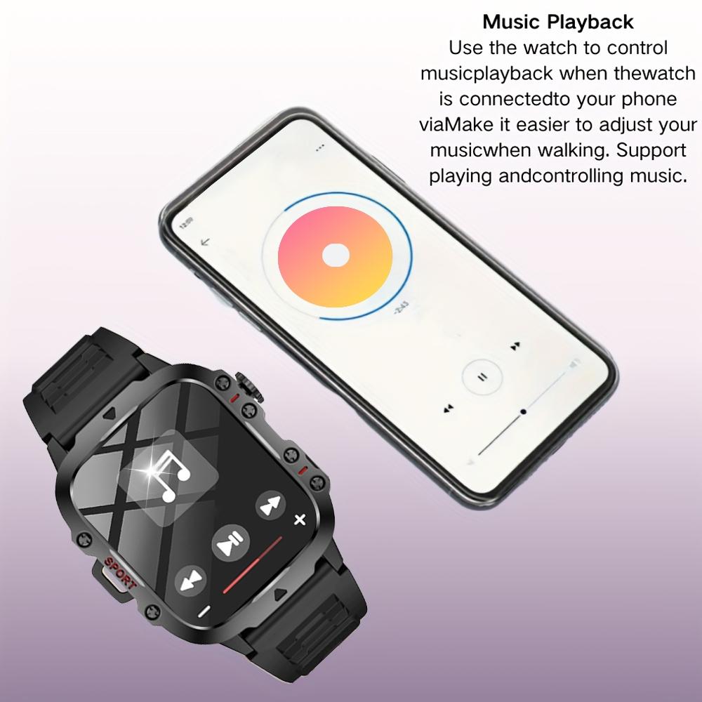 Smart Watch Wireless Calling LED Light Multiple APP Notifications Calendar Alarm Sports Modes Compatible iPhone Android Unisex Multifunctional Smartwatch