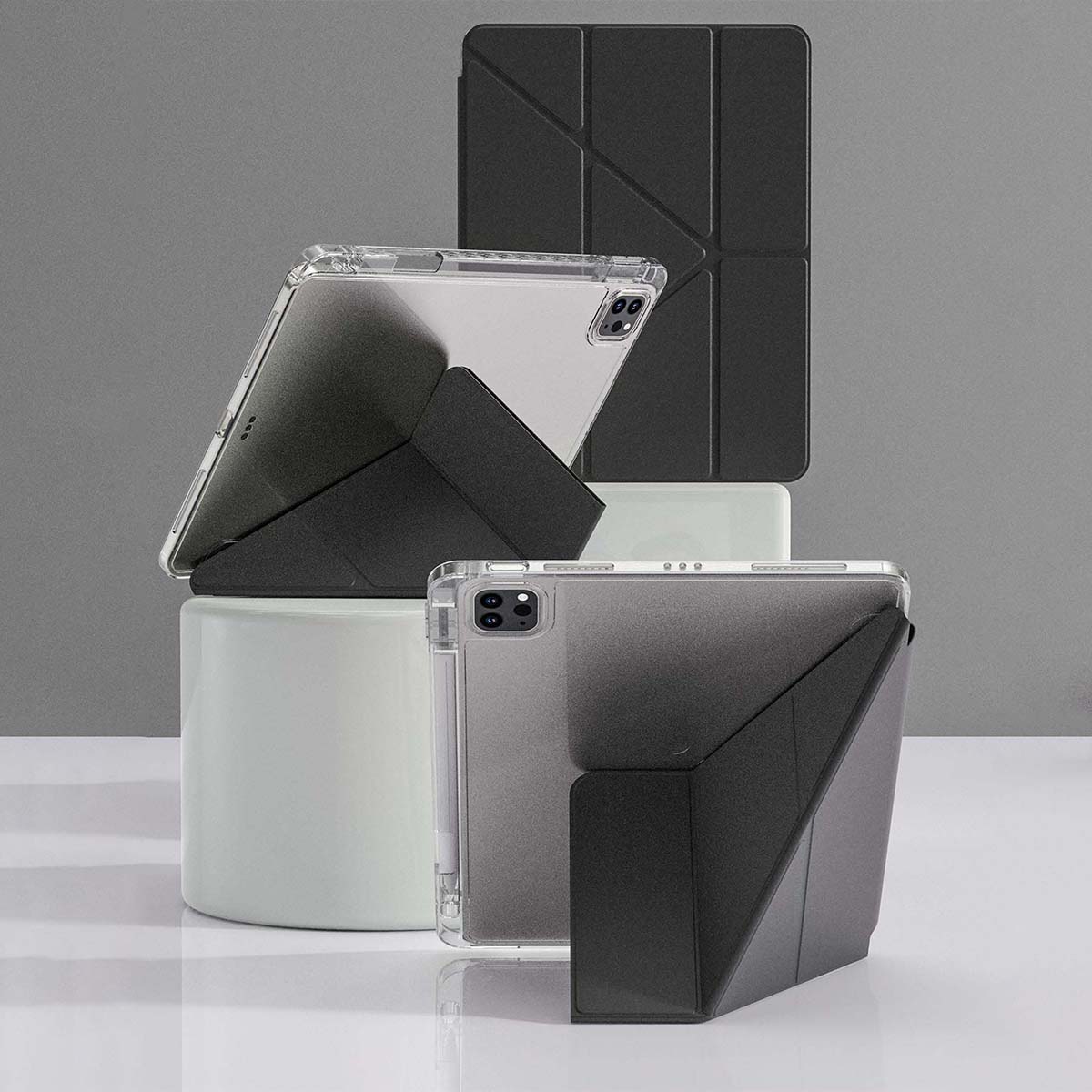 1pc Transparent Borders Acrylic Y-Fold Flat Stand Protective Case for iPad 11(A16 2025) Multi-Angle Kickstand With Pencil Slot, Scratch & Bend Resistance Acrylic Back Cover,for iPad Air 11-inch (M3) 2025Magnetic Auto Sleep/Wake, Simplistic/Casual/Classic