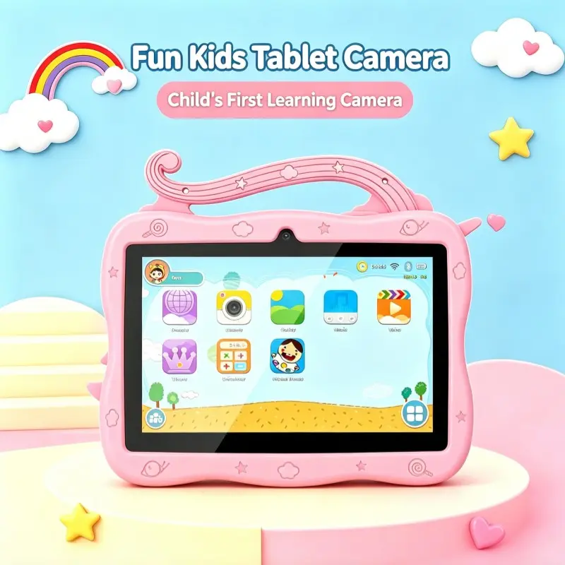 Tablet, 7-Inch Android Educational Tablet, Shockproof Case, WiFi Bluetooth-compatible Bt5.0, Education Apps, Birthday Gift, Wireless