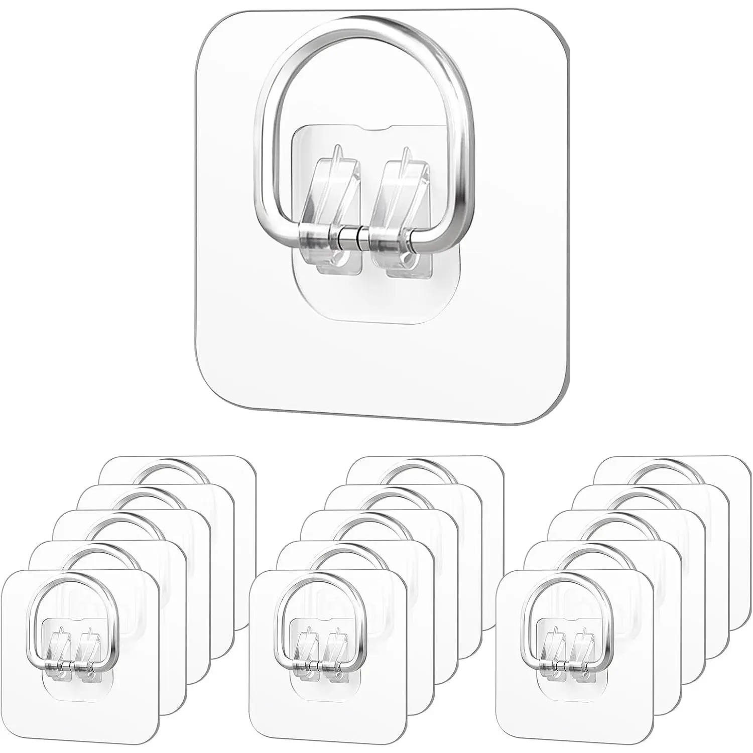 15 Pack Plate Hangers for The Wall - Invisible Adhesive Hangers for Display,  Adhesive Picture Hangers for Decorative Plates, Photo Frames, Paintings & Wall Art, 2.2x2.2 in