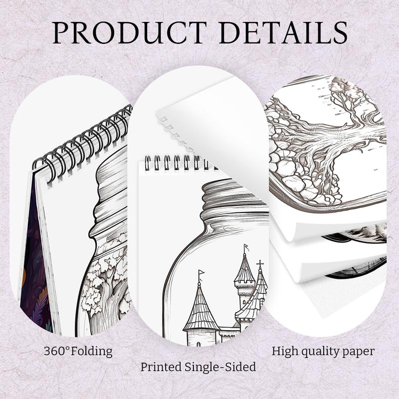 Adult Coloring Books, Stress Relief Book with Intricate Designs Featuring Ocean World, Butterfly, Forest, Jar and House Themes, Ideal for Relaxation, Creativity and Holiday Fun, High-Quality Spiral-Bound Pages Coloring Book #TOP PICKS