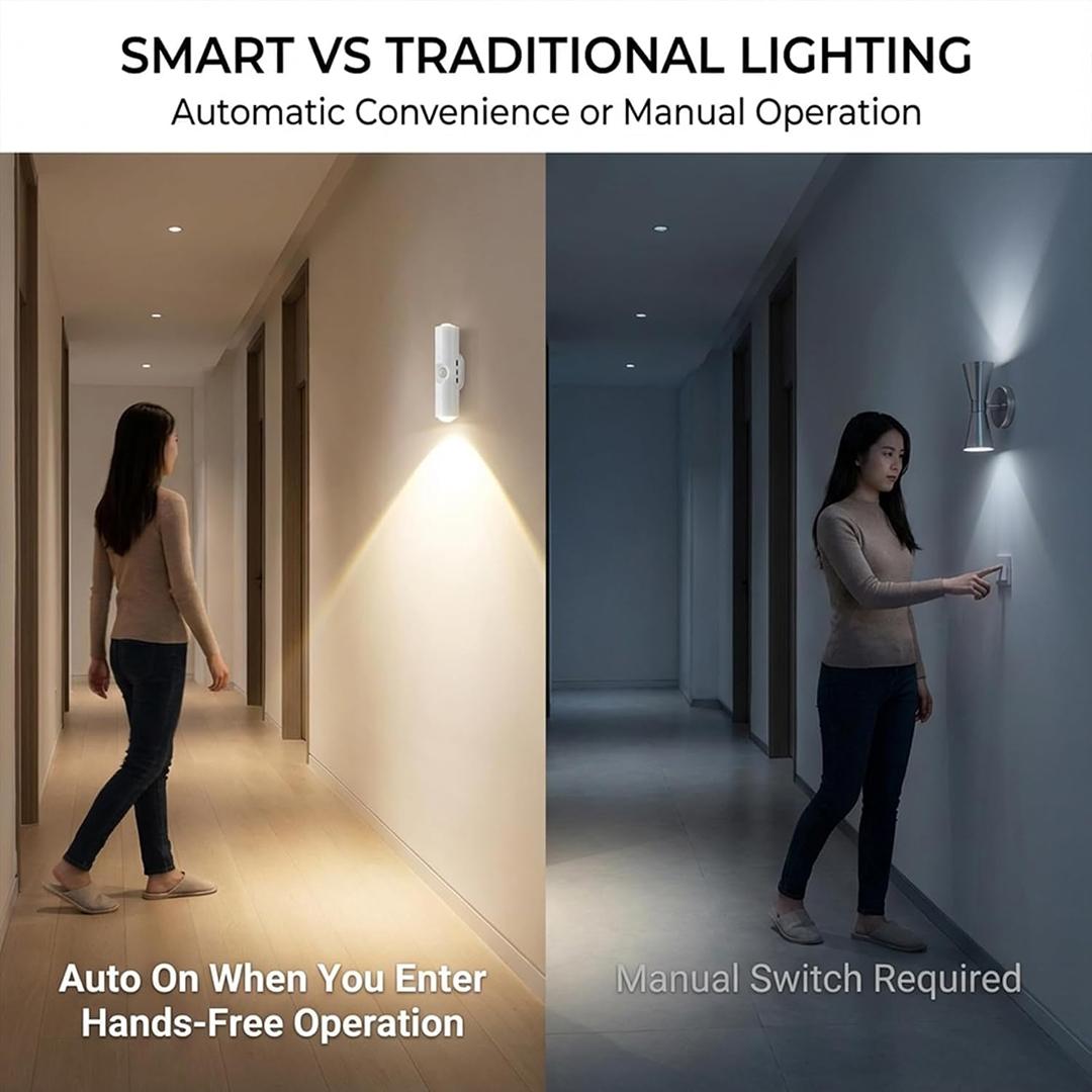 1pc Battery Operated Wall Sconce, Motion Sensor Light Indoor, USB Rechargeable Wall Sconces 7 Colors Wall Lamp for Living Room Hallway Bedroom, Bathroom