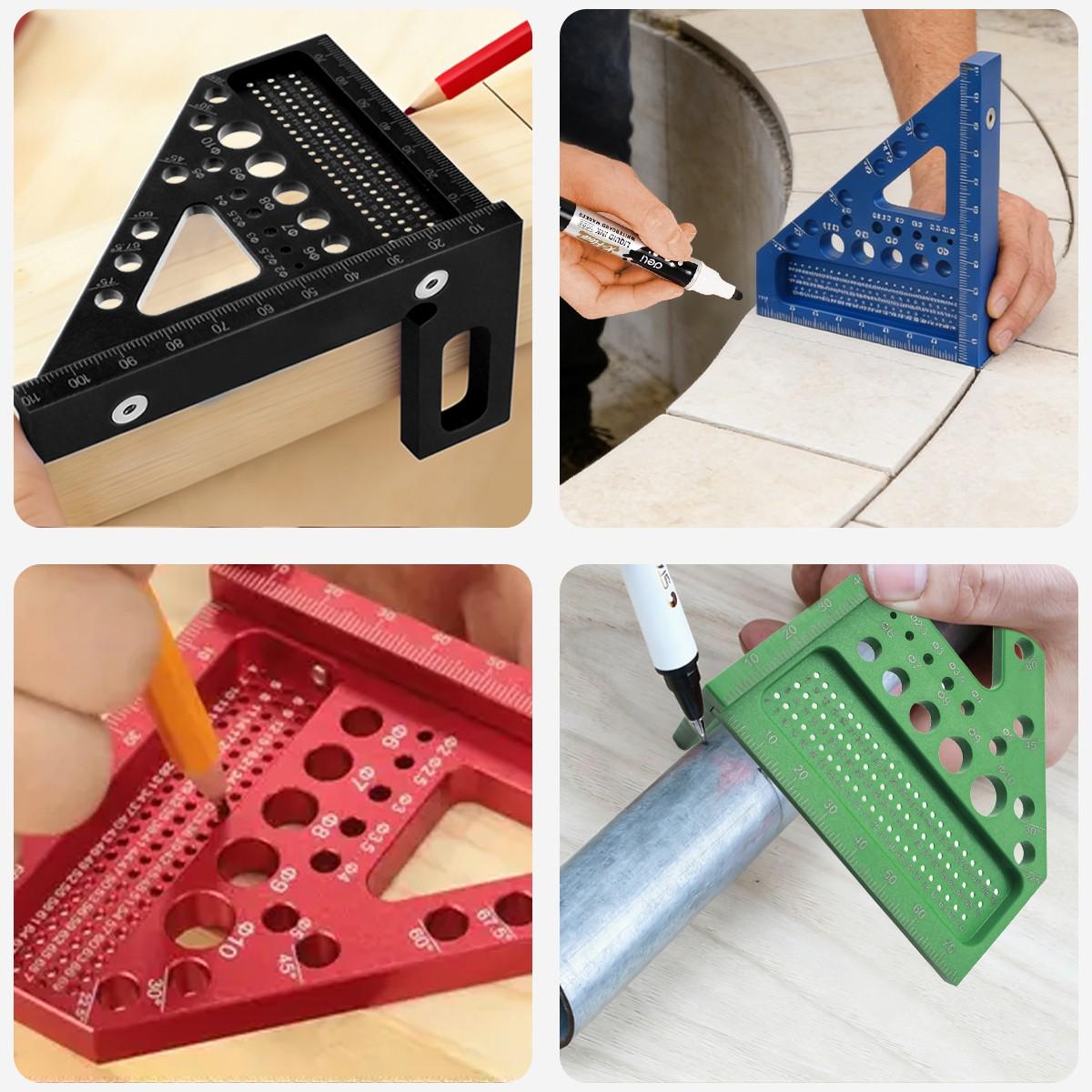 Multifunctional Woodworking Angle Adjustment Ruler, Measuring, Positioning, Drilling, Marking, Essential Tool for Beginners