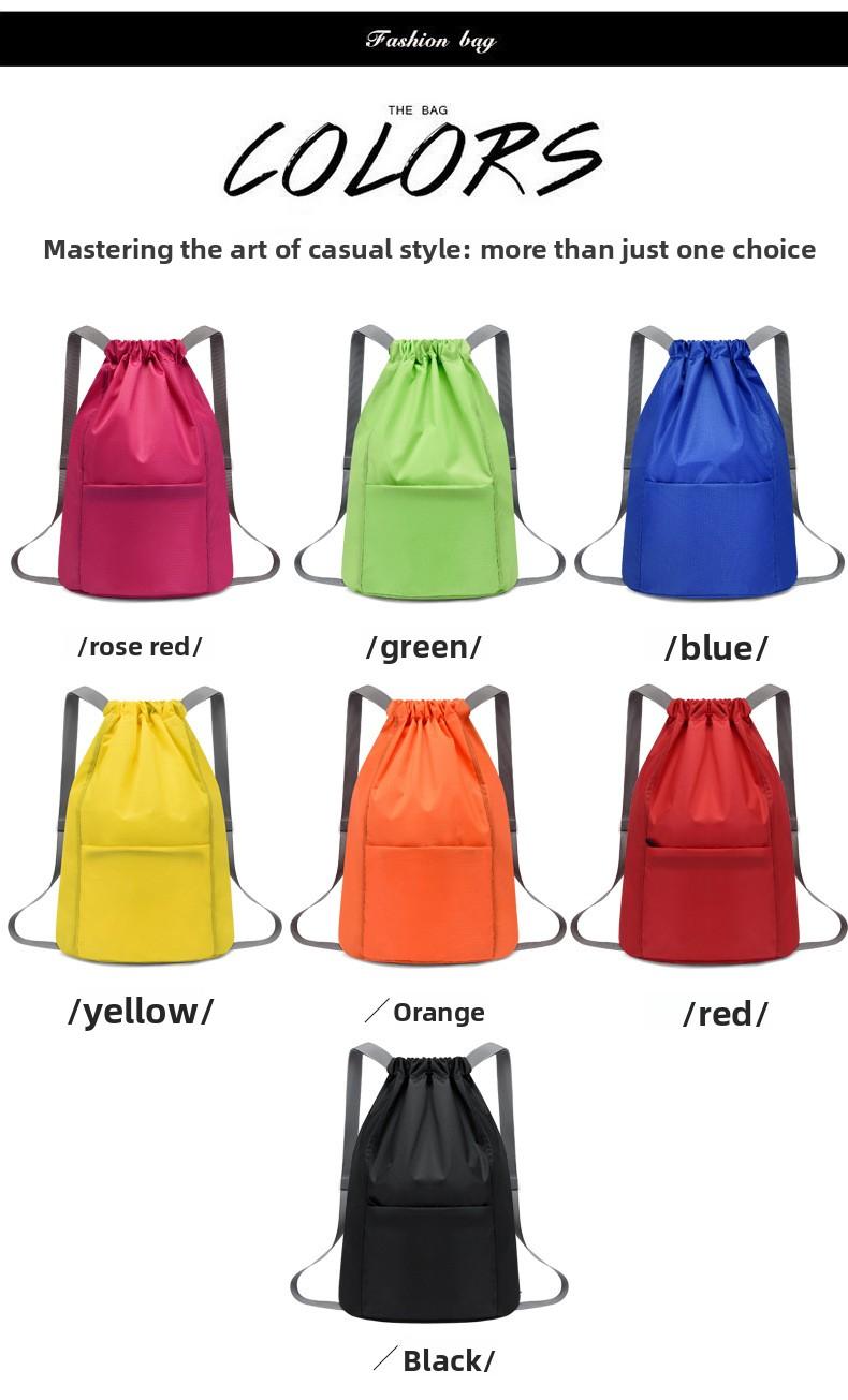 Printed polyester bundle mouth bag travel backpack bag Oxford cloth convenient drawstring storage bag