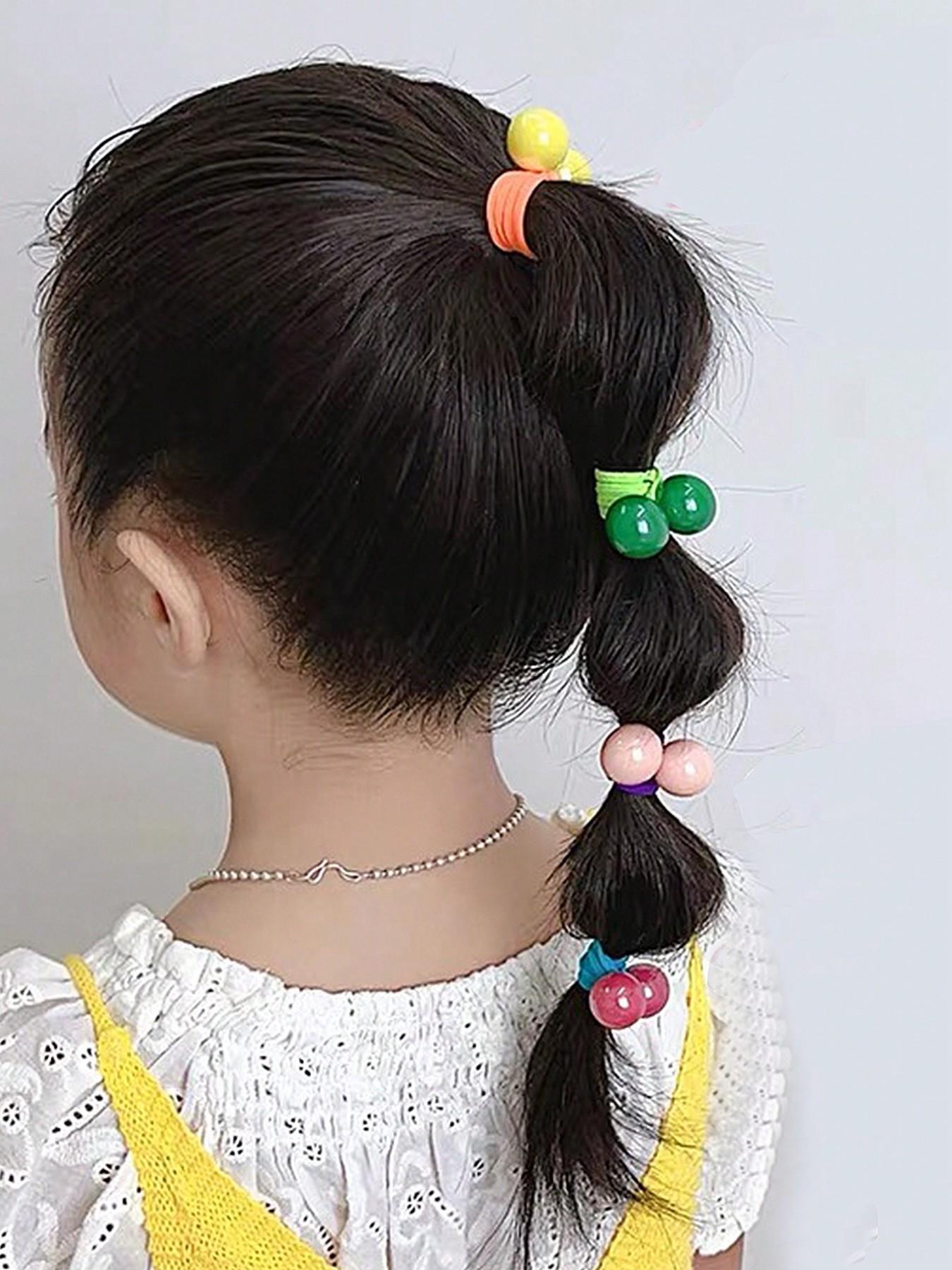 High Elasticity Hair Ties Set, Cute Star Heart Design Girly Rubber Bands for Girls & Students, Ponytail Hairstyle, Rainbow Colors, No Damage, Random Selection, Elastic Hair Accessory, Cute Hair Accessories