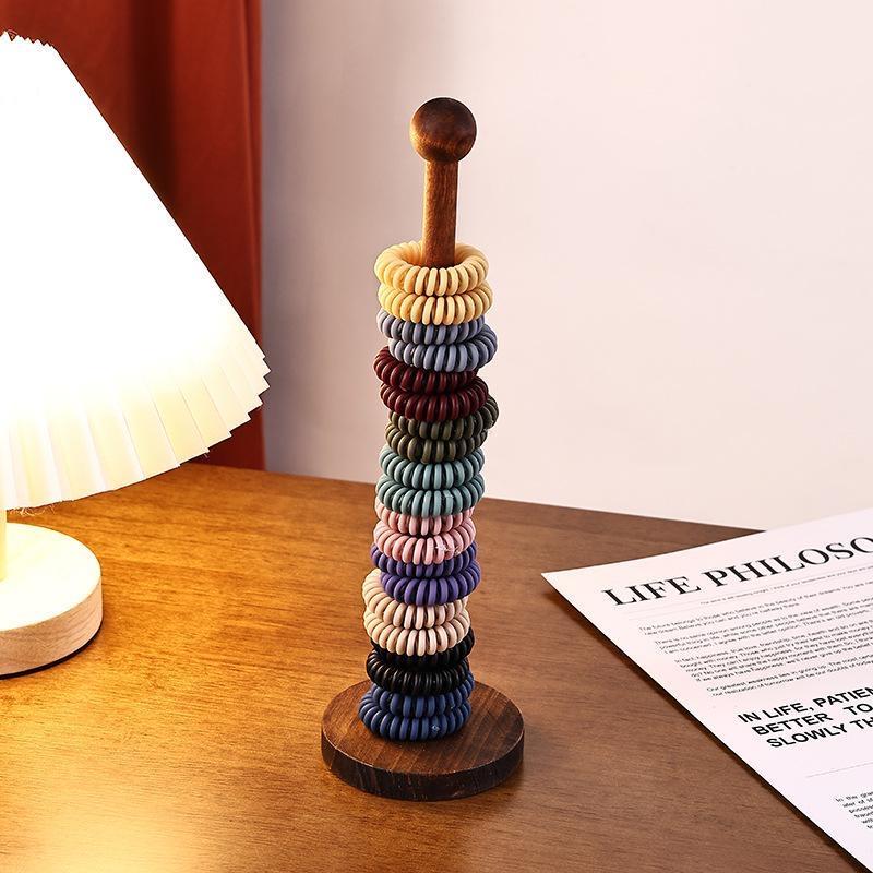 Wooden Hair Scrunchies Storage Rack Organizer Holder, Simple Design Nail Accessory Display Stand, Durable & Practical Solution