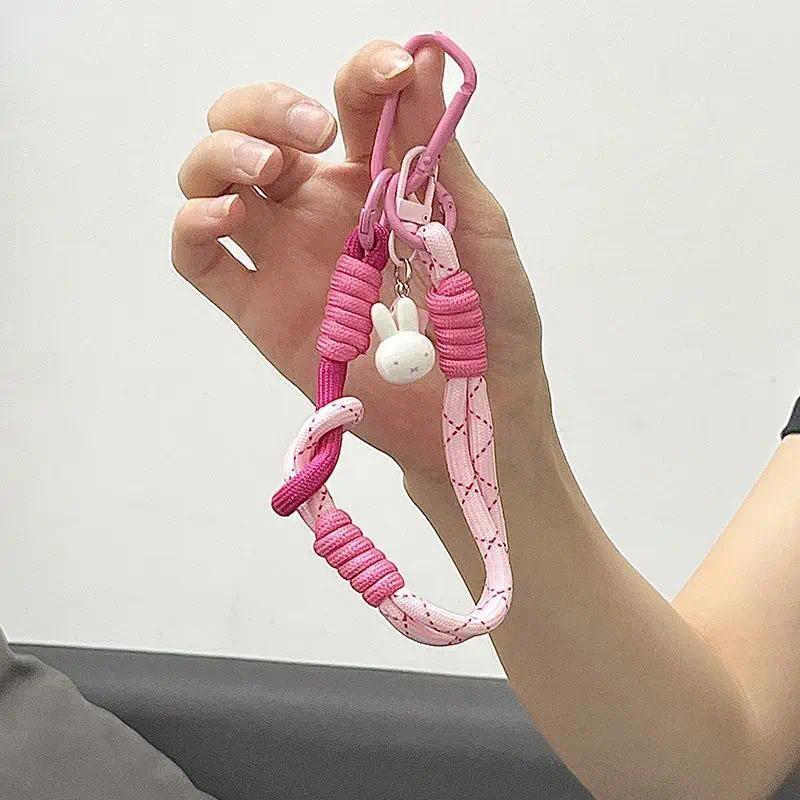 Kawaii Miffy Rabbit Short Bracelet Instagram Cute Pink Star Miffy Rabbit Primary School Schoolbag Pendant, Bag Decoration