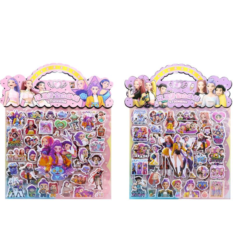 2PCS KPop Hunters Anime Laser Cut Stickers Tiger Rumi Mira Zoey Fan Gift Decoration