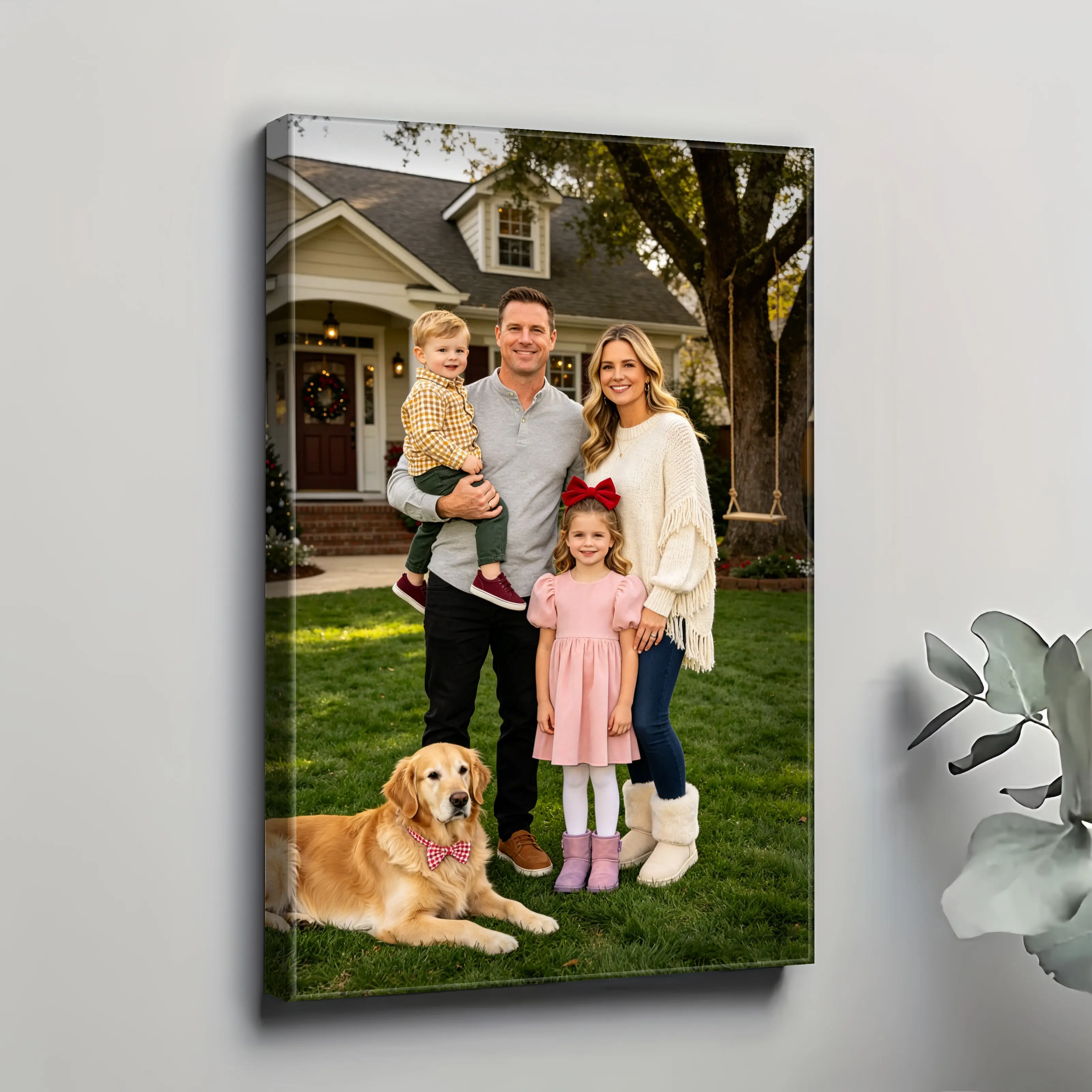 Customizable Wooden-Framed Wrapped Canvas Photo Art - Personalized Wall Mount Decor, Waterproof, Durable, Ideal for Bedroom & Living Room, Unique Gift for Mother's Day