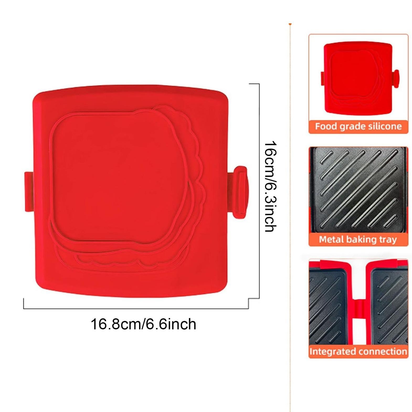 Microwave Bread Maker, Sandwich Maker, Panini Press, Multi-Function Small Toaster Oven, Easy Clean and Store, Perfect for Breakfast, Cheese Sandwiches, Snacks.Kitchen Appliance.